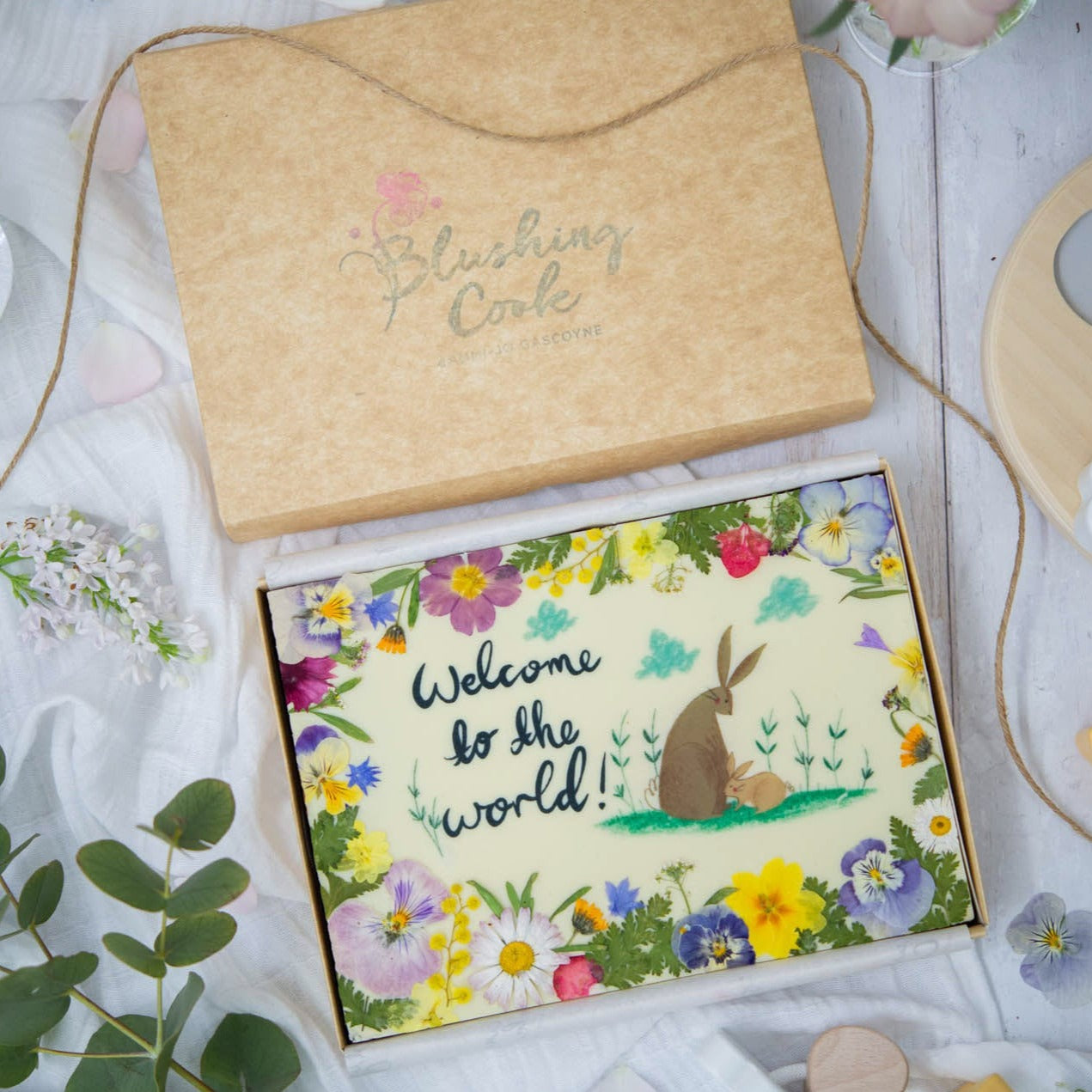 "Welcome to the World" Floral Brownie