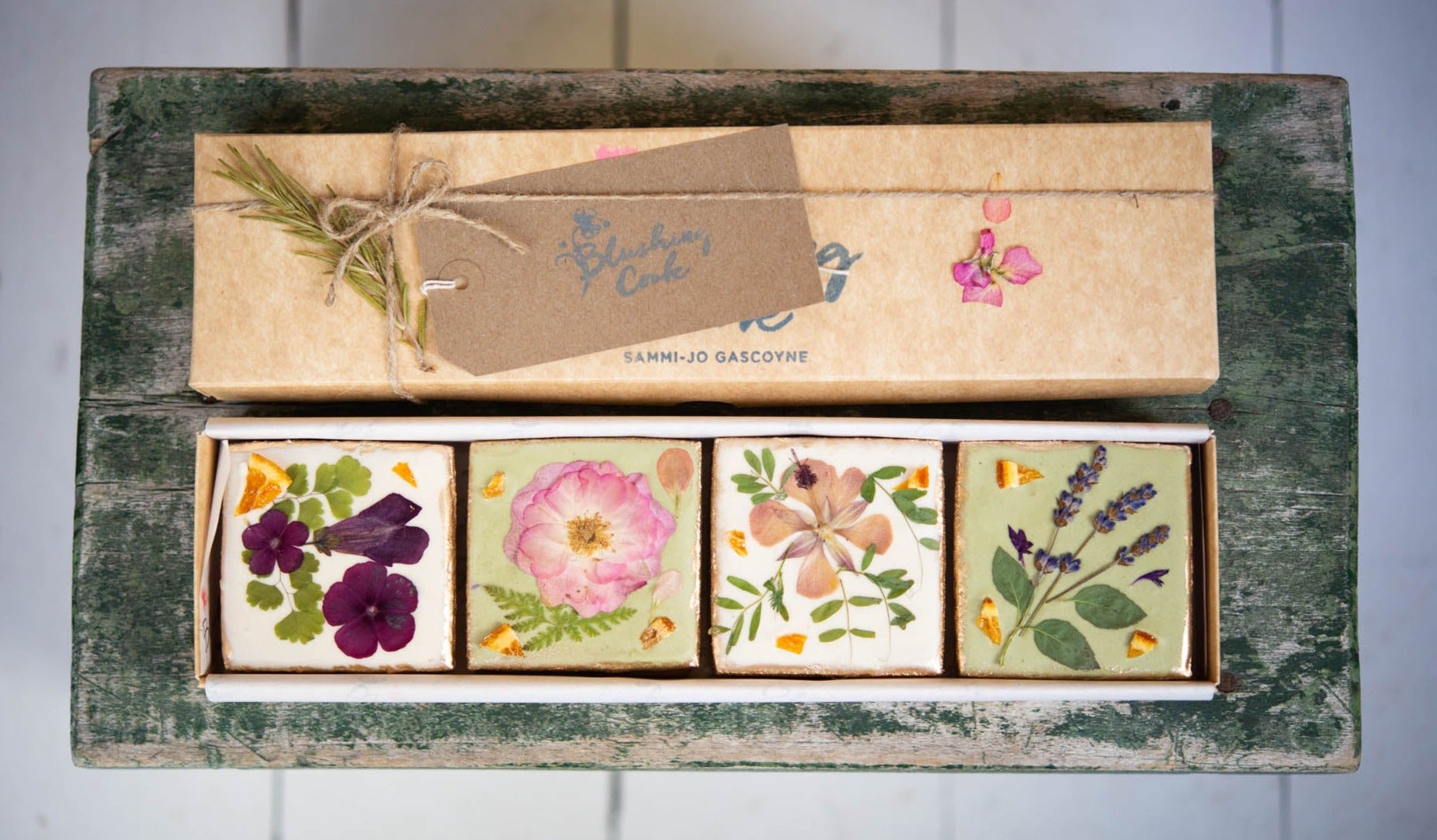 Chocolate and Spiced Orange Floral Sandwich Biscuit
