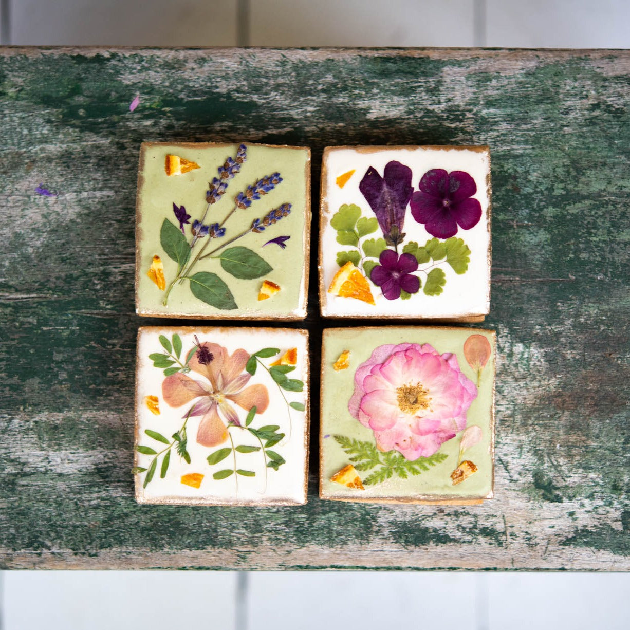 Chocolate and Spiced Orange Floral Sandwich Biscuit