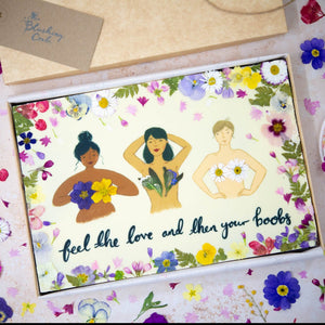 ‘Feel the Love and then your boobs’ Floral Brownies
