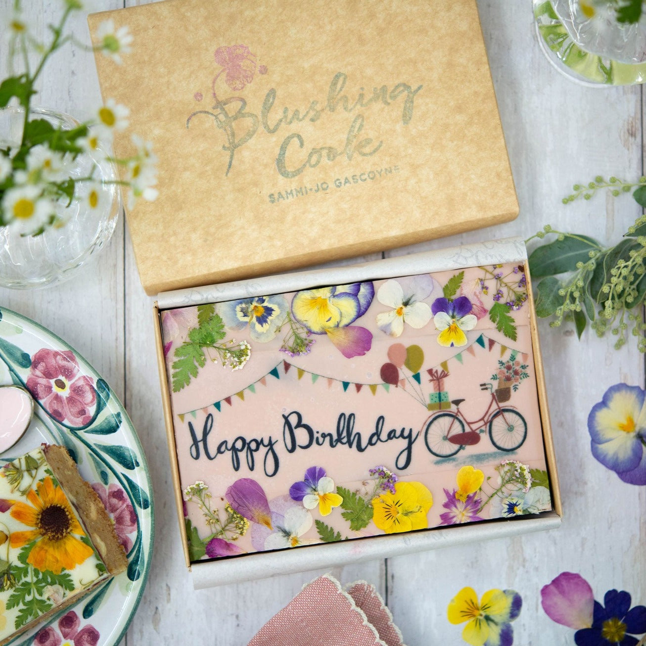 Blushing Cook | Postal Brownies - Edible Flower Brownies by Post