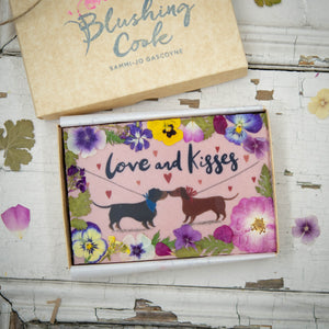 Love and Kisses, Dachshund  Floral Brownies